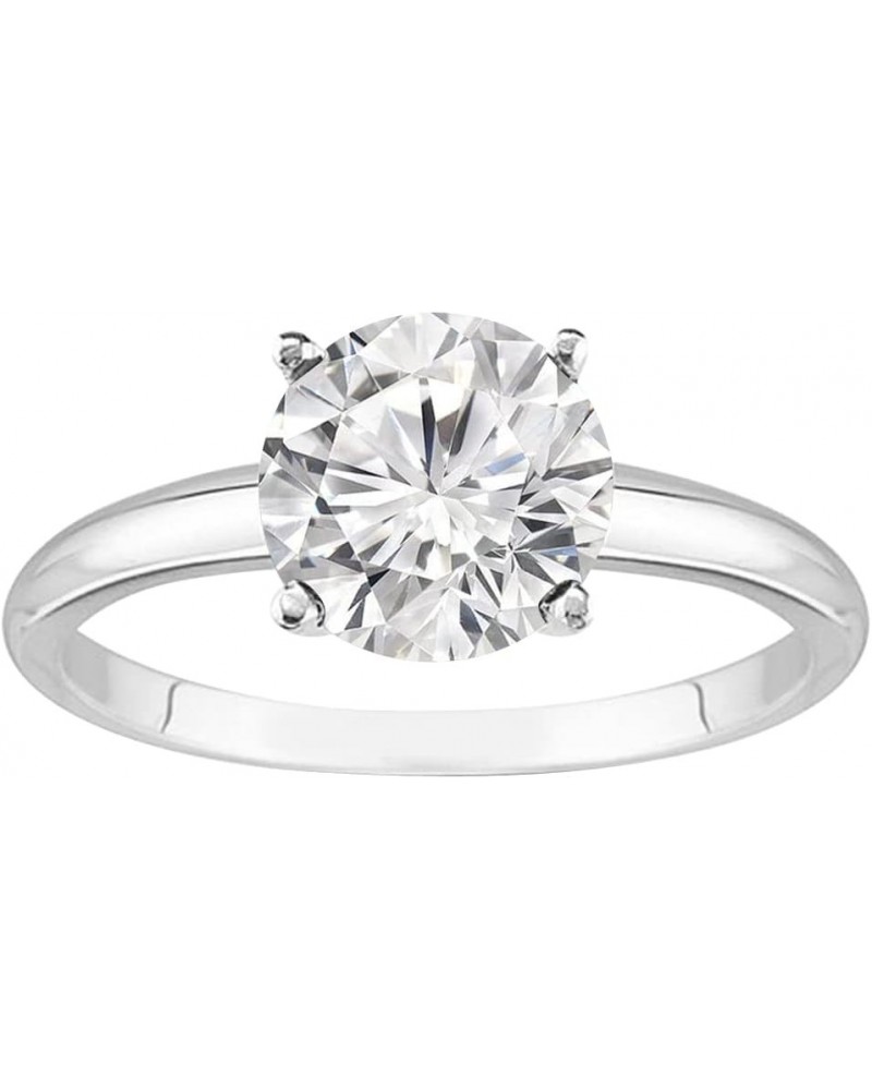 1 Carat Diamond Solitaire Engagement Ring 14K White Gold (K, I2, 1 c.t.w) Very Good Cut Ring Size 5 Round $921.75 Rings