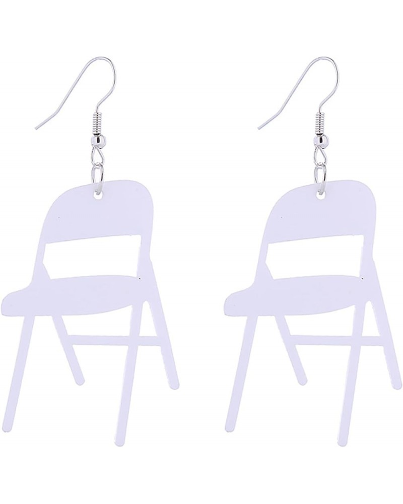 Simulation Chair Earrings Folding Chair Earrings for Women Fun Mini Acrylic Chair Drop Earrings Fashion Jewelry Earrings Whit...