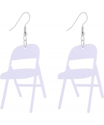 Simulation Chair Earrings Folding Chair Earrings for Women Fun Mini Acrylic Chair Drop Earrings Fashion Jewelry Earrings Whit...