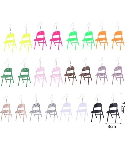 Simulation Chair Earrings Folding Chair Earrings for Women Fun Mini Acrylic Chair Drop Earrings Fashion Jewelry Earrings Whit...