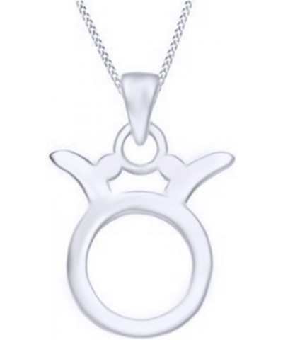 Jewel Zone US Zodiac Sign Astrology Constellation Charm Pendant Necklace in 14K White Gold Over Sterling Silver Taurus $19.07...