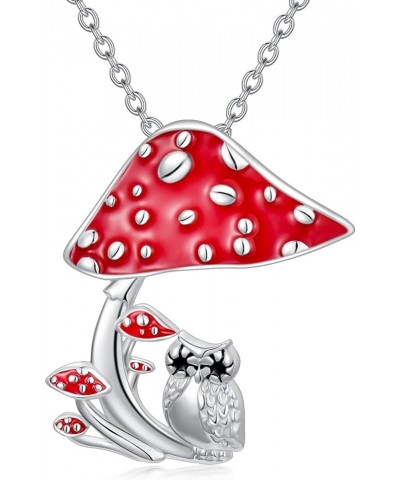 Mushroom Frog Necklace 925 Sterling Silver Mushroom/Frog Necklaces Jewelry Gifts Pendant for Women Girls Wife Girlfriend Sist...