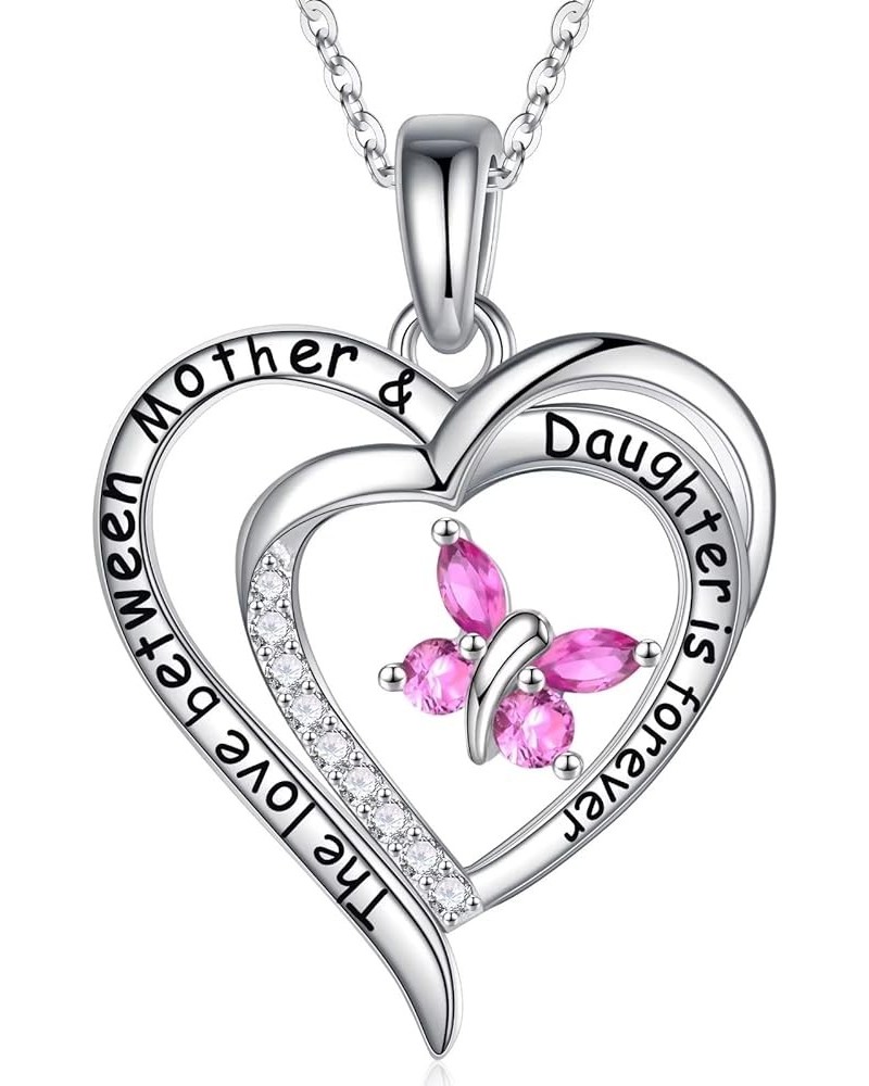 Mom Daughter Gifts Necklace, 925 Sterling Silver Butterfly Jewelry Mothers Day Gifts for Mom Dughters Valentines Day Gifts Bi...