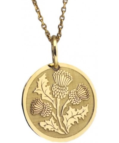 14K Solid Gold Thistle Pendant, Scottish Thistle Necklace 20 Inches Chain 0.55 inches / 13.9mm $84.73 Necklaces