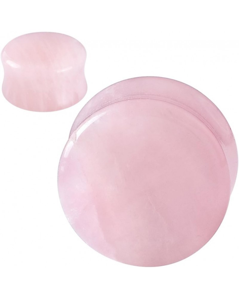 2pcs Stone Ear Gauges Flesh Tunnels Plugs Stretchers Expander Multi-styles 2g-5/8 12MM (1/2") | Rose Quartz $7.88 Body Jewelry