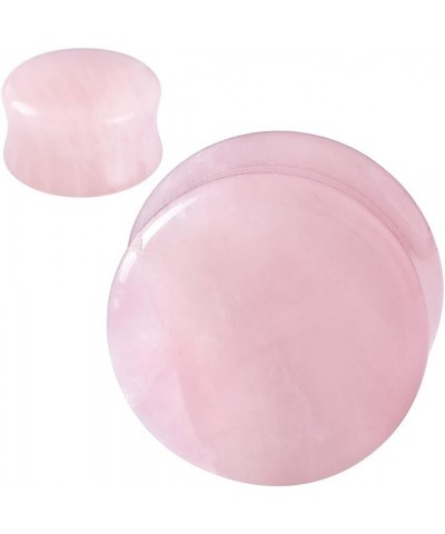 2pcs Stone Ear Gauges Flesh Tunnels Plugs Stretchers Expander Multi-styles 2g-5/8 12MM (1/2") | Rose Quartz $7.88 Body Jewelry