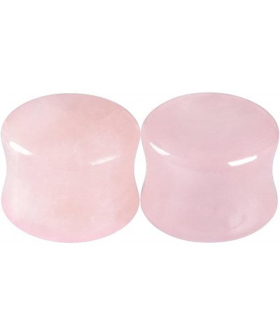 2pcs Stone Ear Gauges Flesh Tunnels Plugs Stretchers Expander Multi-styles 2g-5/8 12MM (1/2") | Rose Quartz $7.88 Body Jewelry