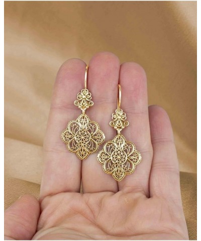 925 Sterling Silver Filigree Art Women Dangle Drop Earrings Collection, Gift Boxed Gold Plated Paisley $29.63 Earrings