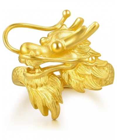 999.9 24K Solid Gold Price-by-Weight Gold Dragon & Phoenix Adjustable Ring for Women, Men and Wedding Occasion 86365R 86366R ...