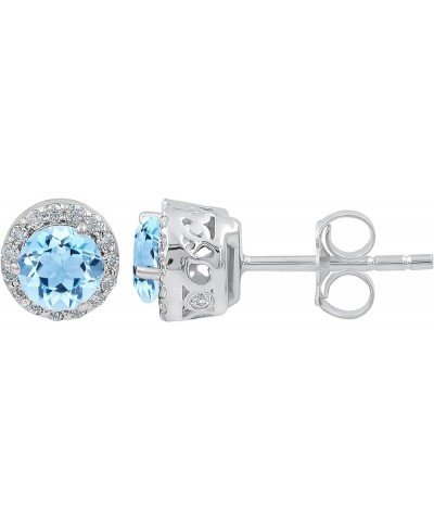 0.22ct Moissanite Earrings,Gemstone Stud Earrings For Women,Post Earrings For Women, Aquamarine $14.55 Earrings