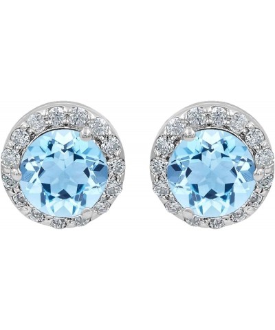 0.22ct Moissanite Earrings,Gemstone Stud Earrings For Women,Post Earrings For Women, Aquamarine $14.55 Earrings