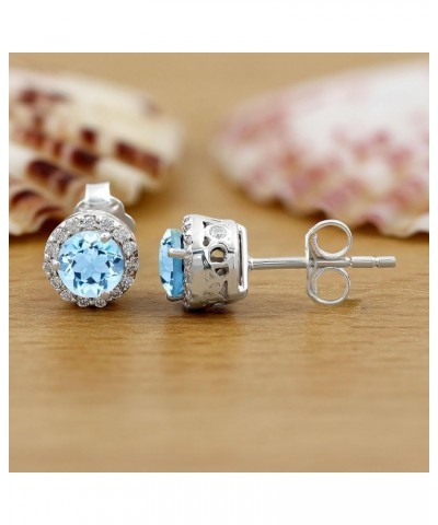 0.22ct Moissanite Earrings,Gemstone Stud Earrings For Women,Post Earrings For Women, Aquamarine $14.55 Earrings