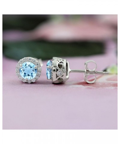 0.22ct Moissanite Earrings,Gemstone Stud Earrings For Women,Post Earrings For Women, Aquamarine $14.55 Earrings