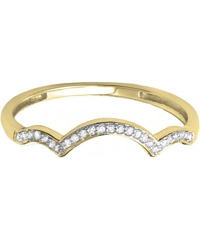 0.10 Carat (ctw) Round White Diamond Stackable Wedding Contour Band in 10K Gold 5.5 Yellow Gold $84.48 Bracelets