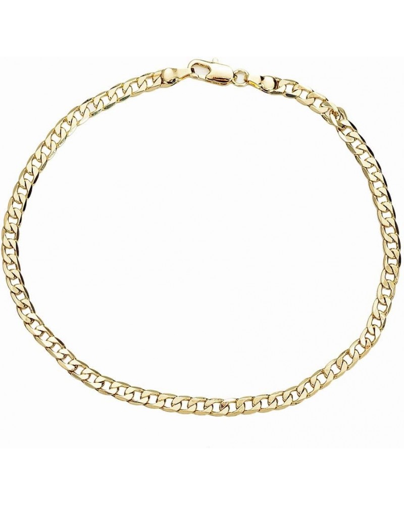 Gold Anklet Bracelets for Women Men 14K White Gold Plated Cuban Link Herringbone Paperclip Figaro Chain Ankle Bracelets for W...