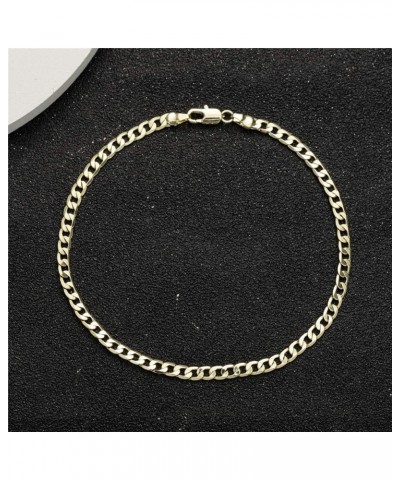 Gold Anklet Bracelets for Women Men 14K White Gold Plated Cuban Link Herringbone Paperclip Figaro Chain Ankle Bracelets for W...