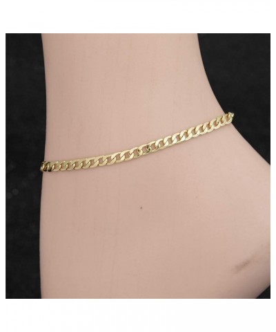 Gold Anklet Bracelets for Women Men 14K White Gold Plated Cuban Link Herringbone Paperclip Figaro Chain Ankle Bracelets for W...