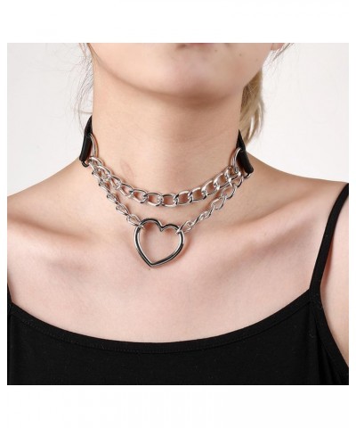 Goth Choker Black Leather Collar Necklace Punk Rock Choker Collar Necklace Bow Tie Bell Heart Pendant Necklace Collars for Wo...