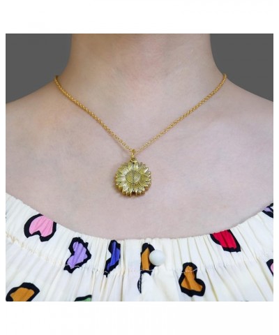 Sunshine engraved necklace letter sunflower pendant necklace jewelry Mother's Day gift female girlfriend V $7.75 Necklaces