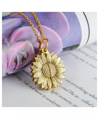 Sunshine engraved necklace letter sunflower pendant necklace jewelry Mother's Day gift female girlfriend V $7.75 Necklaces