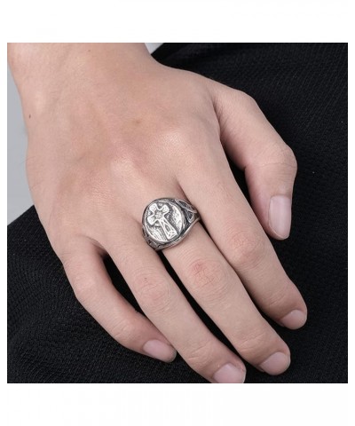 Retro Vintage Stainless Steel Christian Cross Celtic Knot Biker Vikings Cocktail Party Ring Silver $6.75 Rings