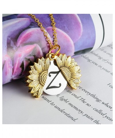 Sunshine engraved necklace letter sunflower pendant necklace jewelry Mother's Day gift female girlfriend V $7.75 Necklaces