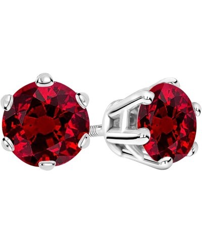 1/2-10 Carat Total Weight Ruby Stud Earrings 6 Prong Screw Back White Gold 0.5 carats $253.45 Earrings