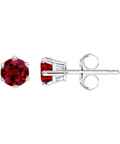 1/2-10 Carat Total Weight Ruby Stud Earrings 6 Prong Screw Back White Gold 0.5 carats $253.45 Earrings