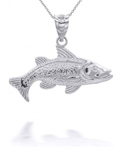 Trout Fish Pendant Necklace Real Solid 925 Sterling Silver Pendant + 22" Chain $14.35 Necklaces