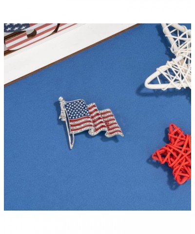 4th of July Brooches for Women | USA American Flag Lapel Pins for Women | Fashion Waving for Veterans | Independence Memorial...