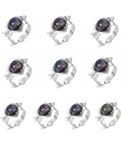 10pcs Turtle Inscribed Lucky Mood rings classic temperature change color mood ring lovers (Adjustable Size) Love-Love $6.75 R...