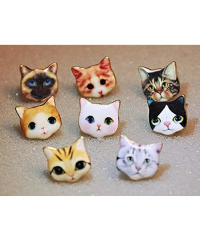 Girls Womens Cat Earrings Pretty Small Cute Kitty Studs - 3 Pairs Set Combo 5 $9.50 Earrings