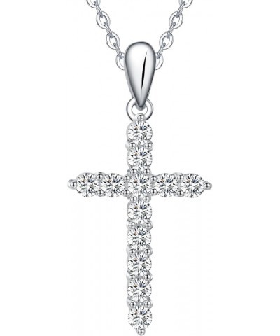 925 Sterling Silver Birthstone Cross Pendant Necklaces Silver 5A CZ Birthstone Cross Necklaces Birthstone Necklace for Women,...