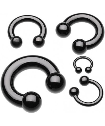 Basic Horseshoe Circular Barbell 316L Surgical Steel (Sold Individually) 2g 19mm (10mm ball) Black $8.15 Body Jewelry