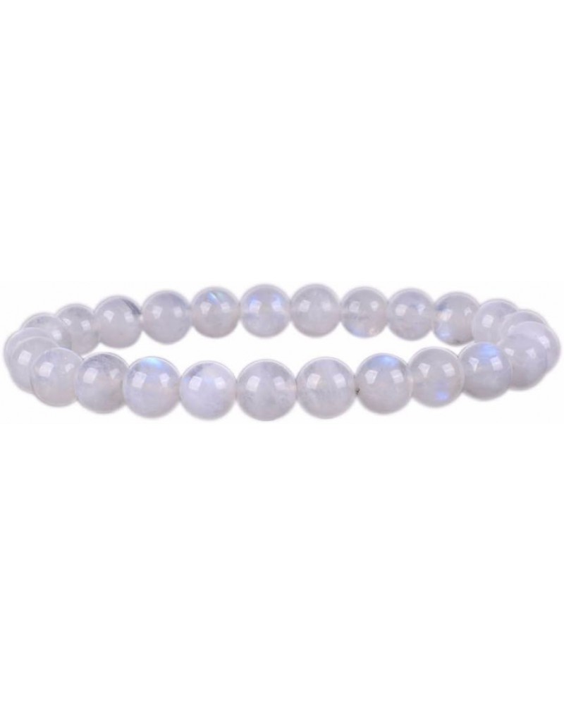 Gem Semi Precious Gemstone 8mm Round Beads Stretch Bracelet 7 Inch Unisex Moonstone $13.79 Bracelets