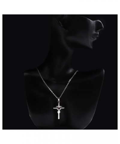 Silver Birth Stones Cross Necklace for Women Infinity Heart Religious Faith Zircon Cross Necklace for Ladies Jewelry Gifts 18...