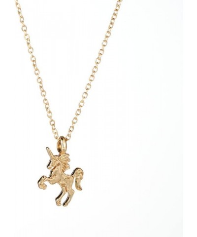 Cute Animal Image Pendant Necklace, Wish Card with Blessing Message, Best Friendship Gift for Women Girls Unicorn Gold $5.49 ...