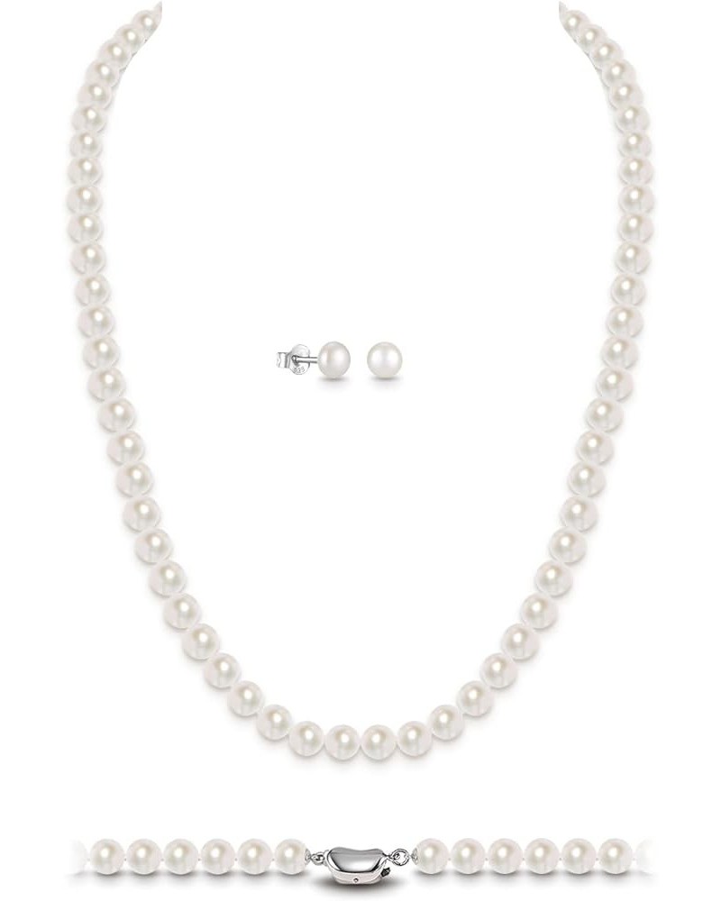 Freshwater Cultured Pearl Necklaces for Women: AAA 16"-18" Wedding Jewelry for Bride Mother Birthday Day Gift for Wife Mom Te...