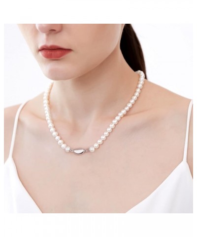 Freshwater Cultured Pearl Necklaces for Women: AAA 16"-18" Wedding Jewelry for Bride Mother Birthday Day Gift for Wife Mom Te...