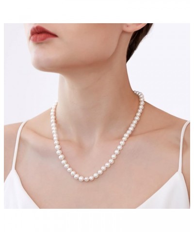 Freshwater Cultured Pearl Necklaces for Women: AAA 16"-18" Wedding Jewelry for Bride Mother Birthday Day Gift for Wife Mom Te...