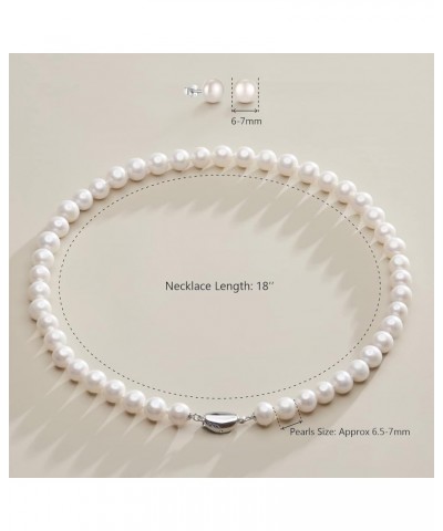 Freshwater Cultured Pearl Necklaces for Women: AAA 16"-18" Wedding Jewelry for Bride Mother Birthday Day Gift for Wife Mom Te...