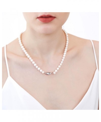 Freshwater Cultured Pearl Necklaces for Women: AAA 16"-18" Wedding Jewelry for Bride Mother Birthday Day Gift for Wife Mom Te...