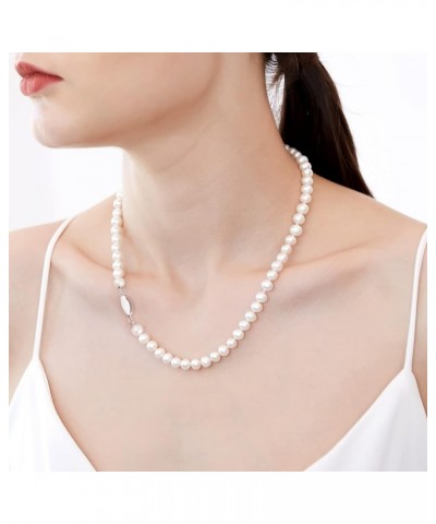 Freshwater Cultured Pearl Necklaces for Women: AAA 16"-18" Wedding Jewelry for Bride Mother Birthday Day Gift for Wife Mom Te...