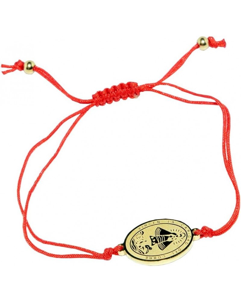 Catholic adjustable red cord bracelet with stainless steel "Virgen de la Caridad del Cobre" medal (SSBCMH-RED) $10.57 Bracelets