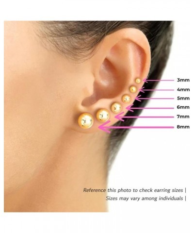 14k Yellow Gold Ball Stud Earrings with Secure Screw-backs 3mm $33.58 Earrings