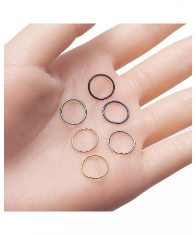 8-48PCS 316L Stainless Steel Nose Ring Double Nose Ring for Single Piercing Lip Daith Cartilage Helix Tragus Hoop Ring 22G-20...