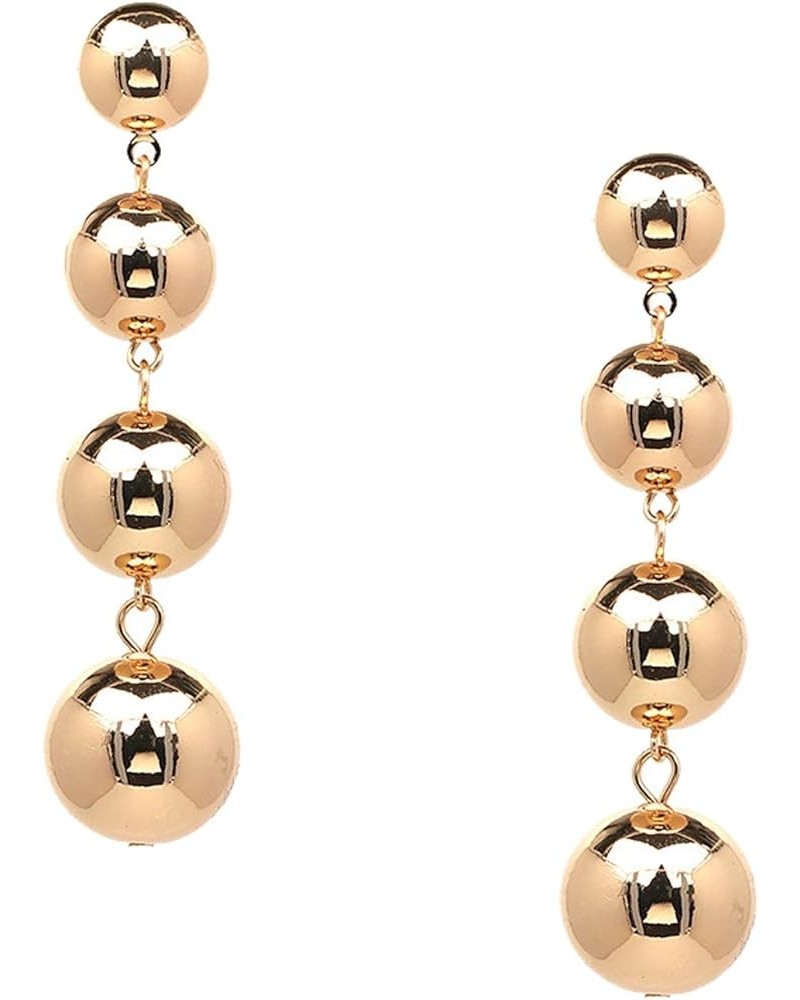 Zeno Sphere 4 Ball Drop Earrings Gold $10.40 Earrings