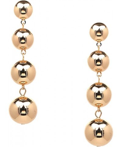 Zeno Sphere 4 Ball Drop Earrings Gold $10.40 Earrings