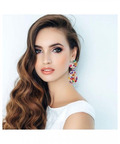 9 Colors Rhinestone Statement Earrings Big Teardrop Costume Earrings Formal Crystal Chandelier Drop Dangle Earrings for Women...