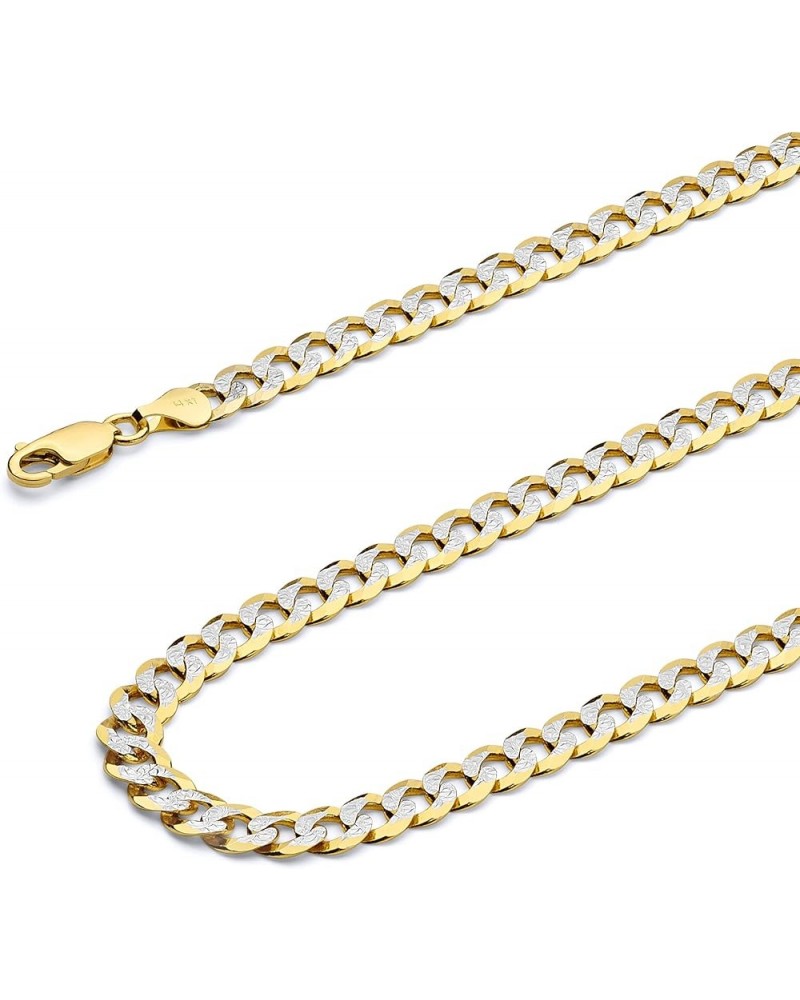 14K Solid Gold Cuban Link Curb Chains (Select Options) 8 Inches White And Yellow Gold $317.20 Necklaces